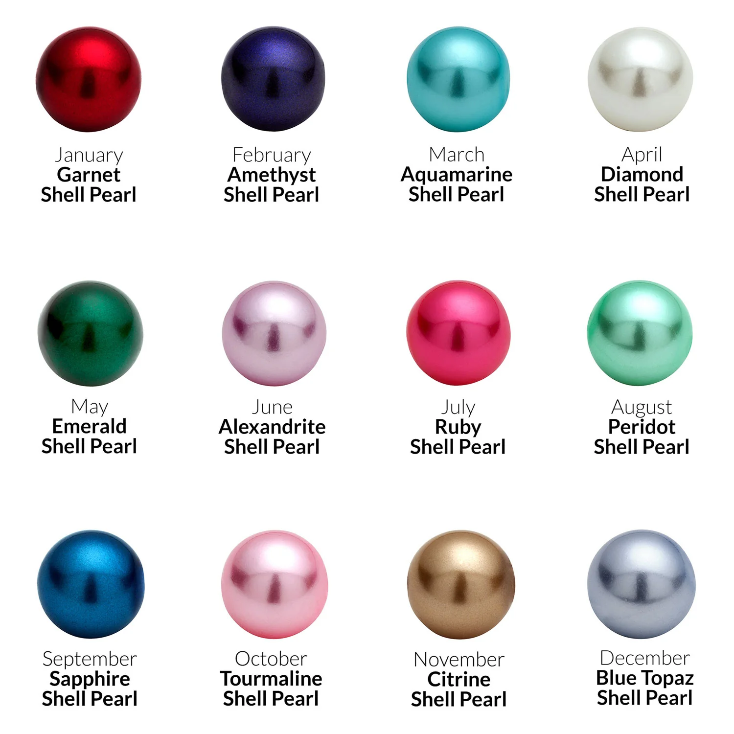 Family Birthstone Shell Pearl Necklace - Image 4