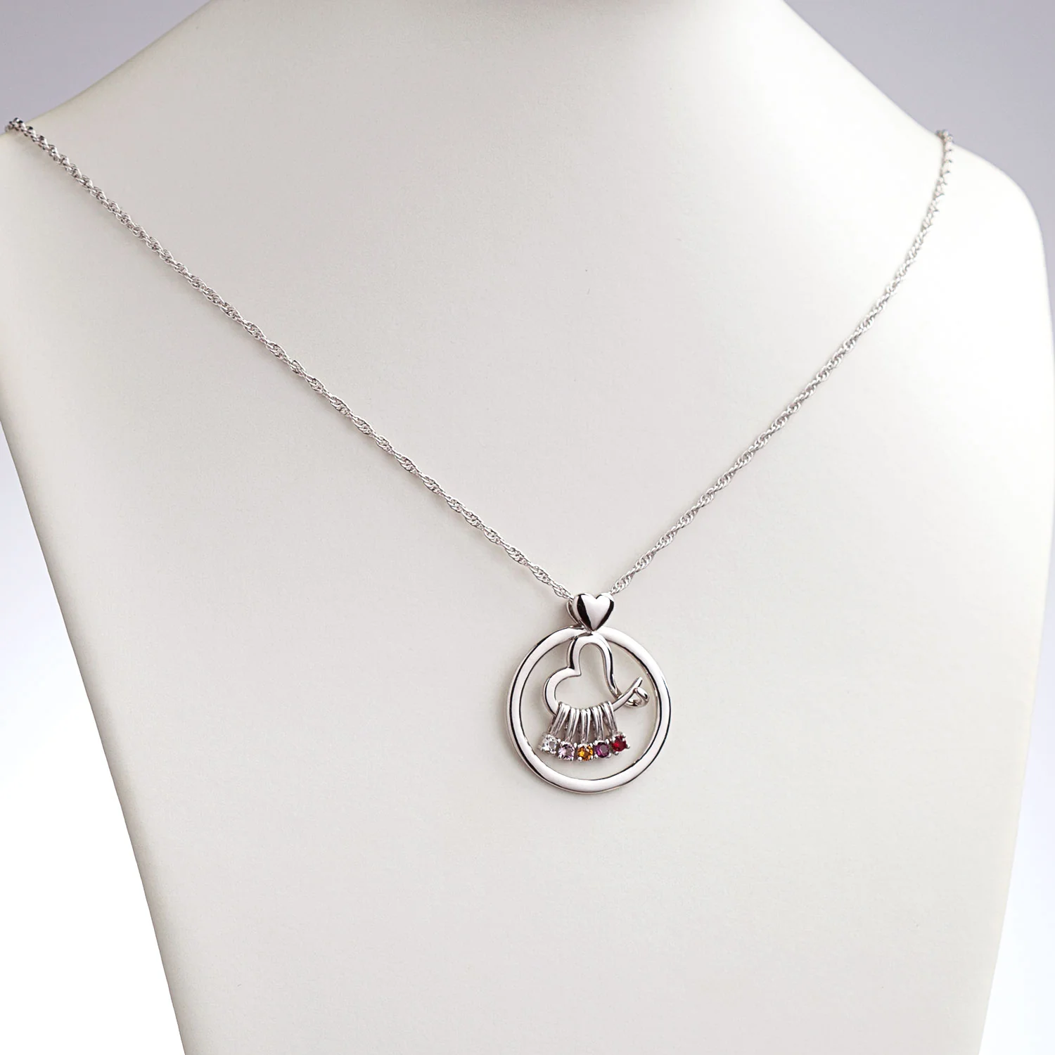 Family Circle and Heart Slider Pendant - Image 2