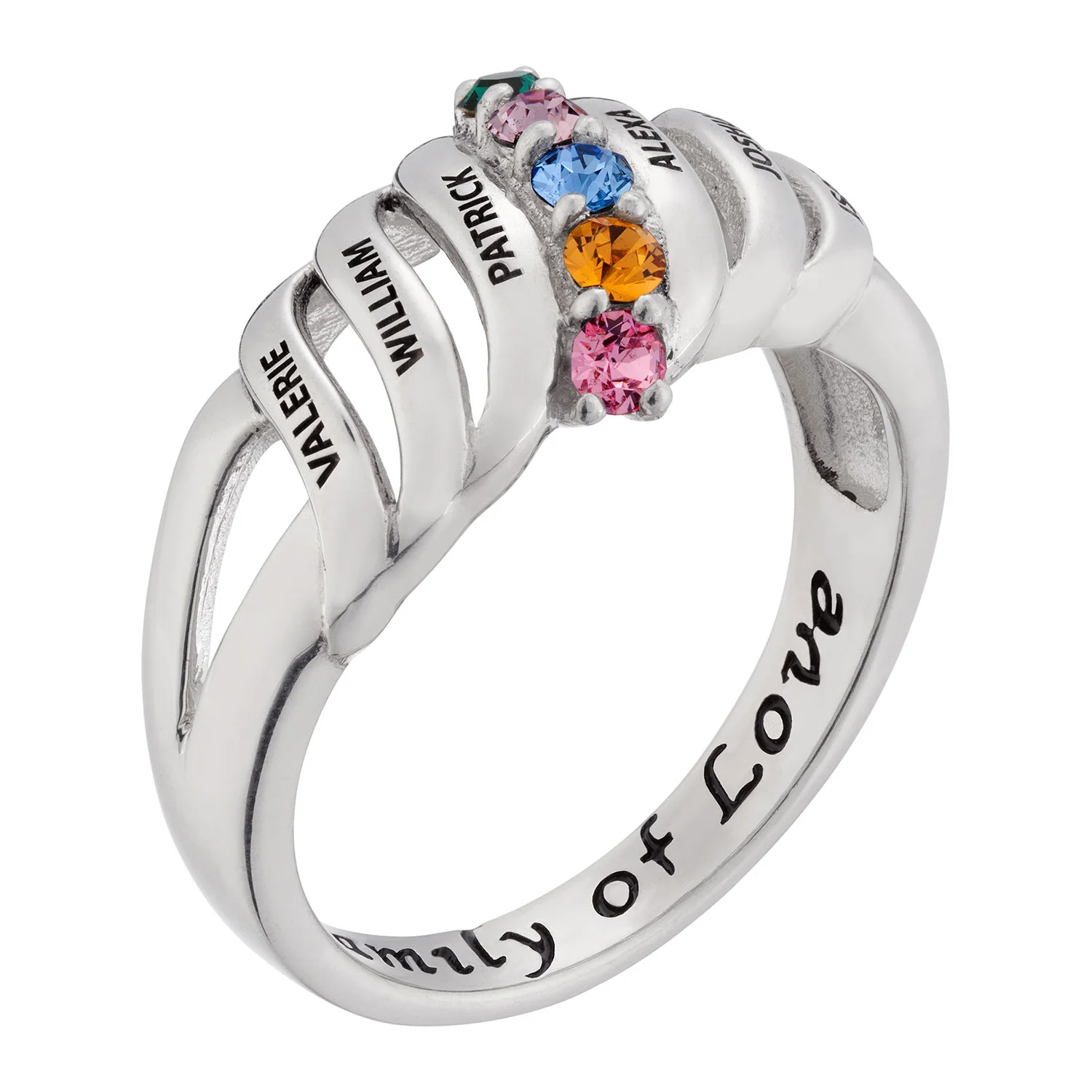 Family Name and Birthstone Ring - Image 2
