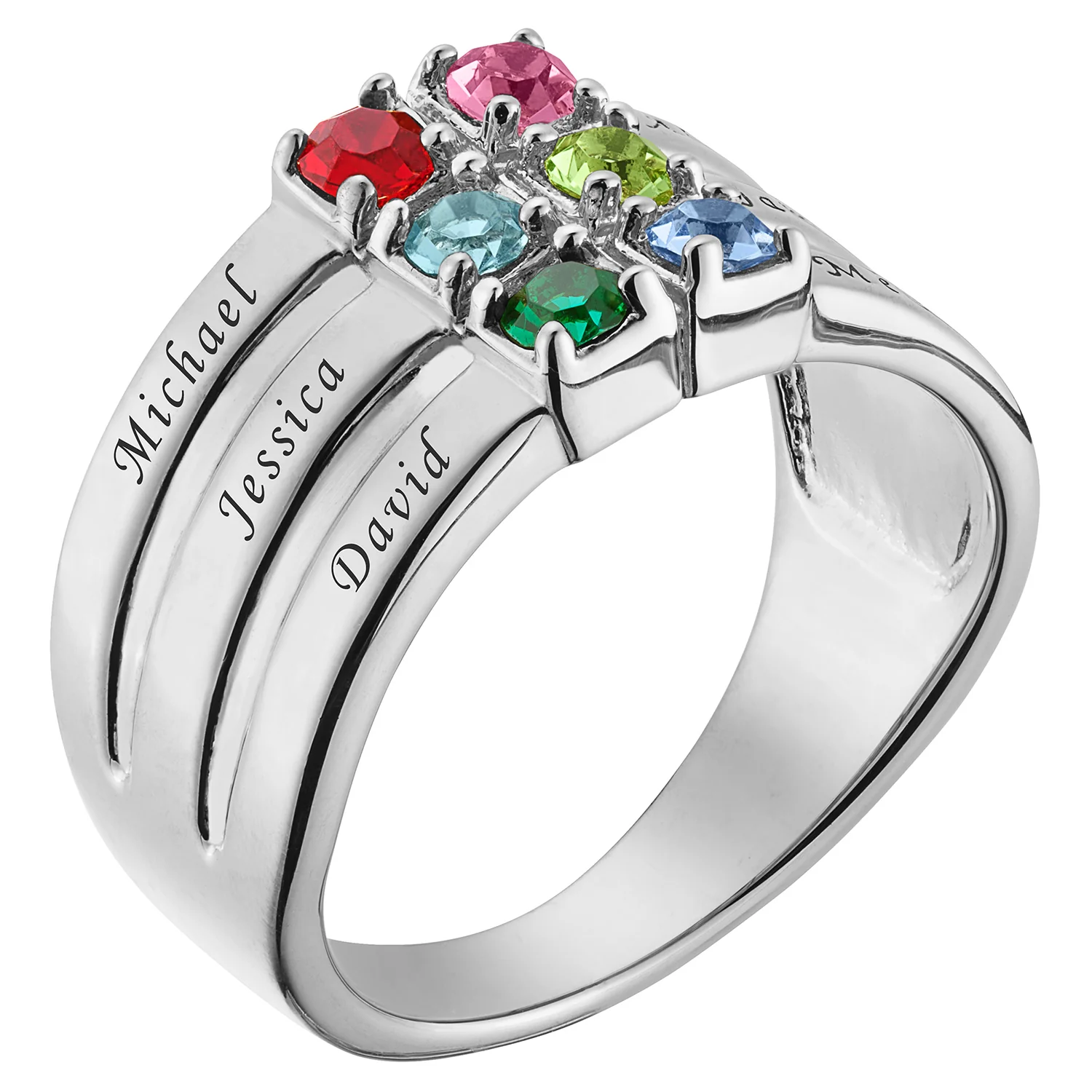 Family Name and Birthstone Ring - Image 2