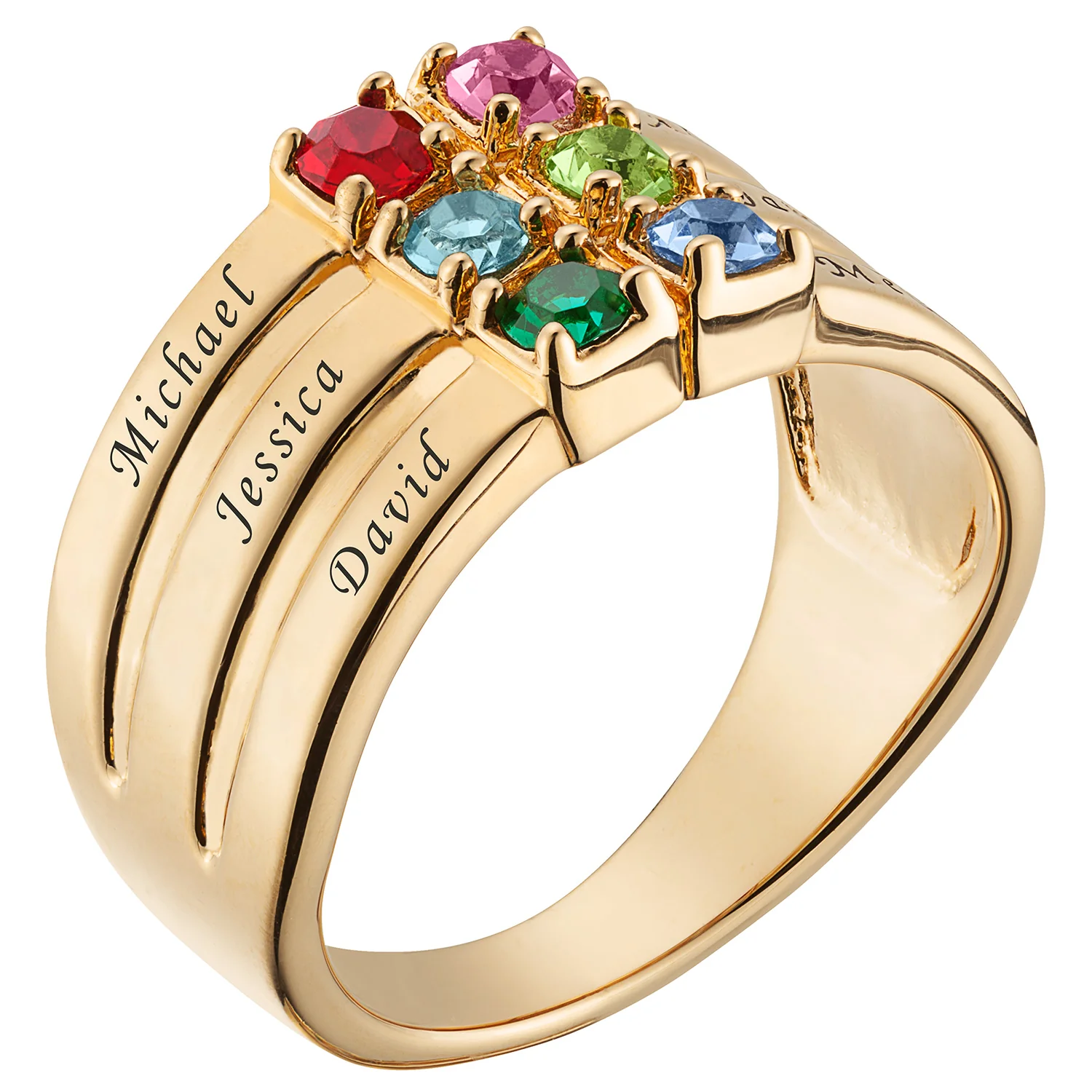 Family Name and Birthstone Ring - Image 2