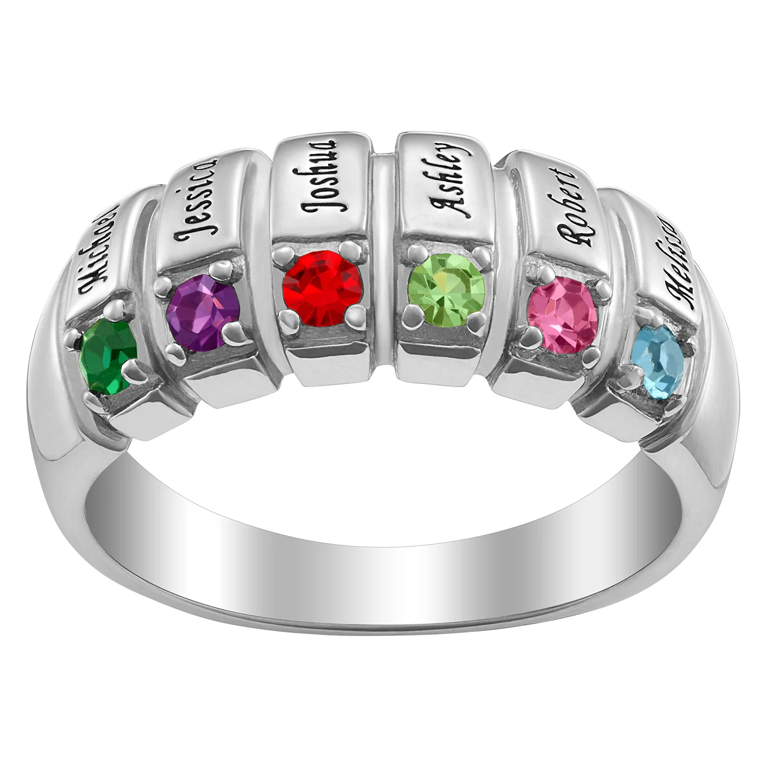 Family Name and Birthstone Ring