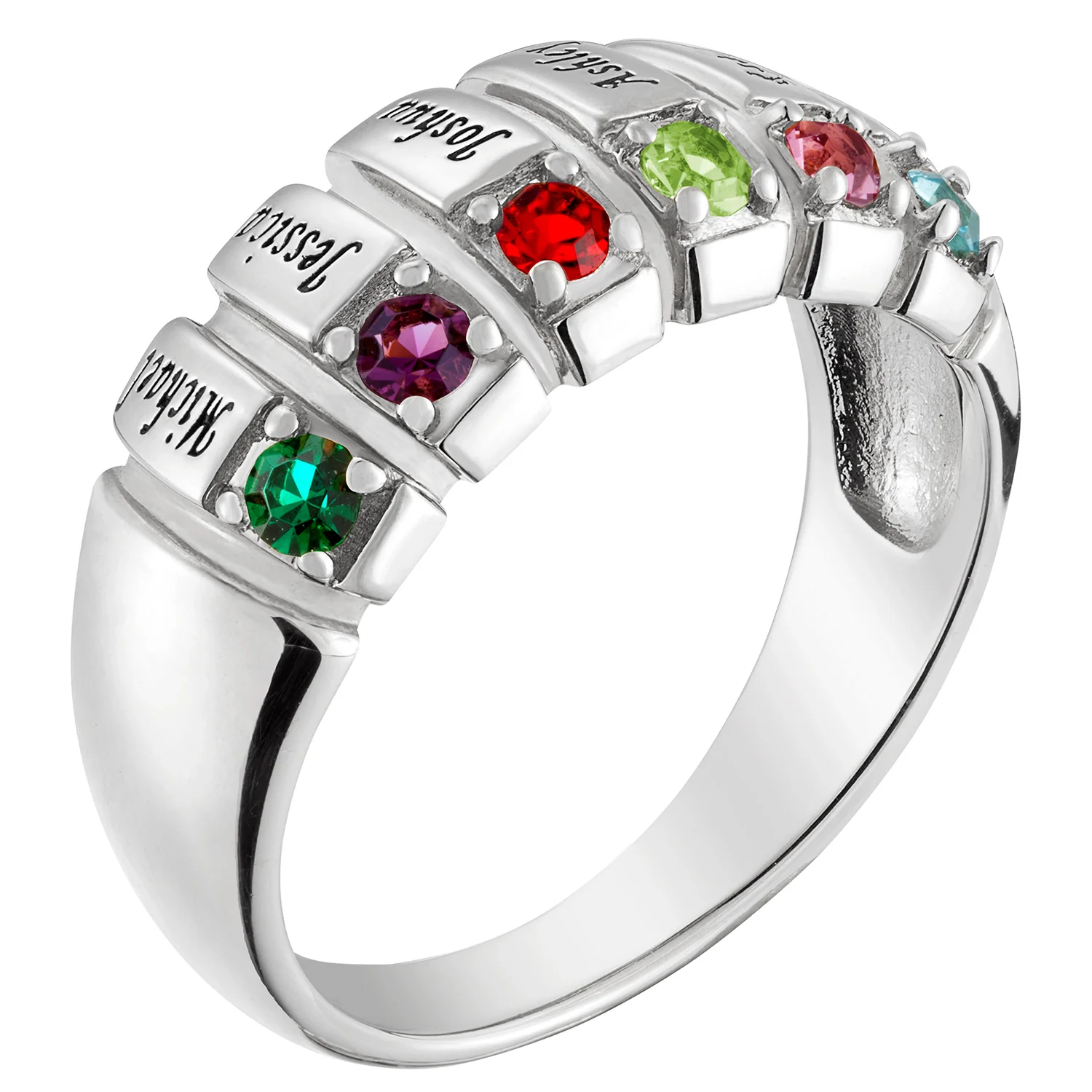 Family Name and Birthstone Ring - Image 2