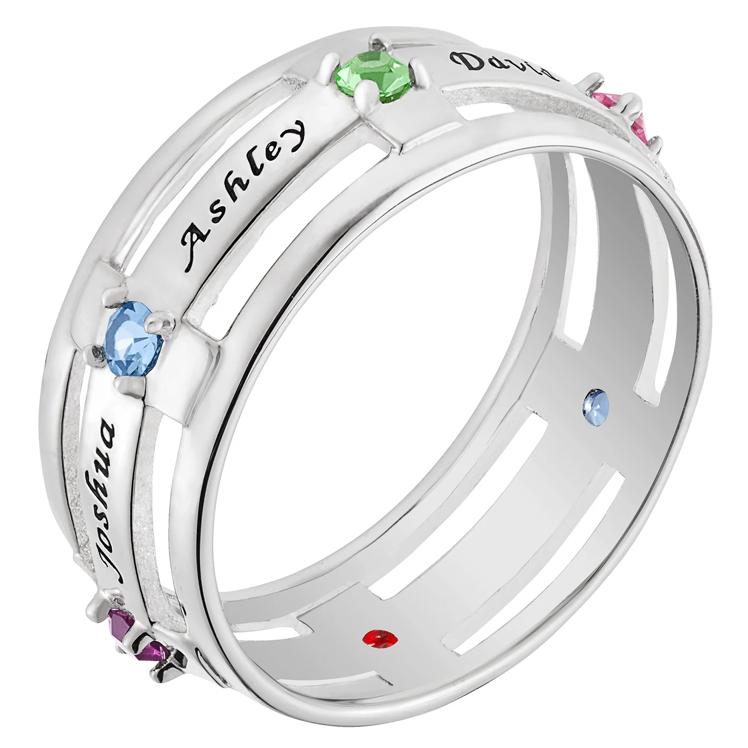 Family Name and Birthstone Ring - Image 3