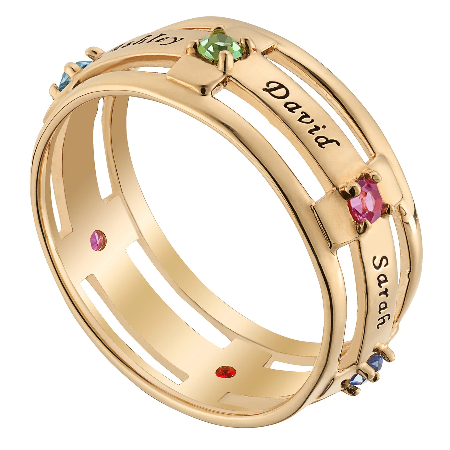 Family Name and Birthstone Ring - Image 2