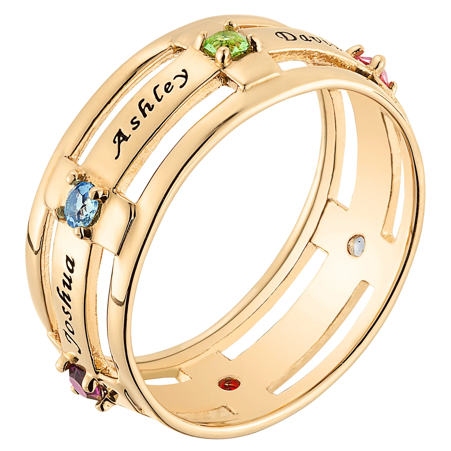 Family Name and Birthstone Ring - Image 3