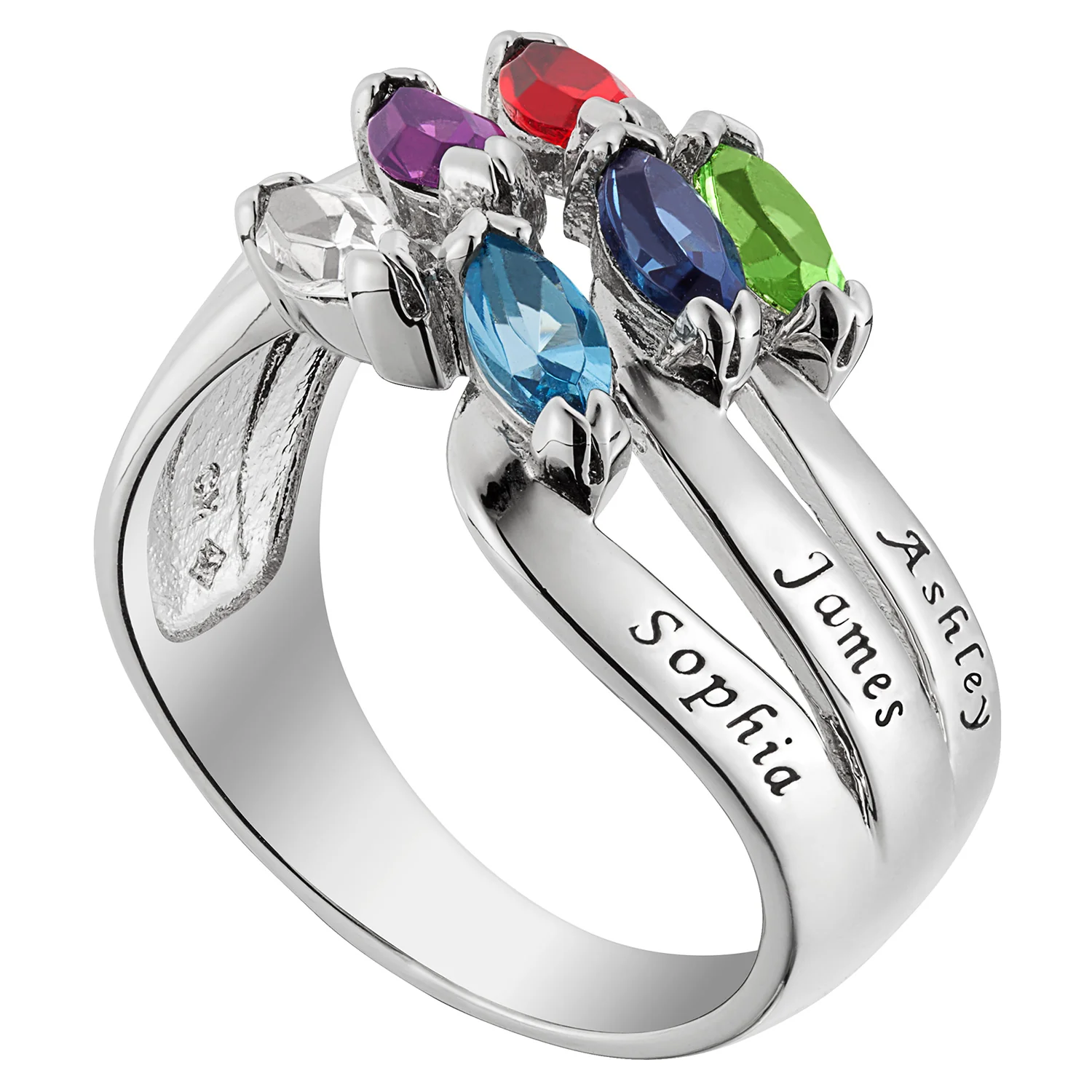 Family Name and Marquise Birthstone Ring - Image 2