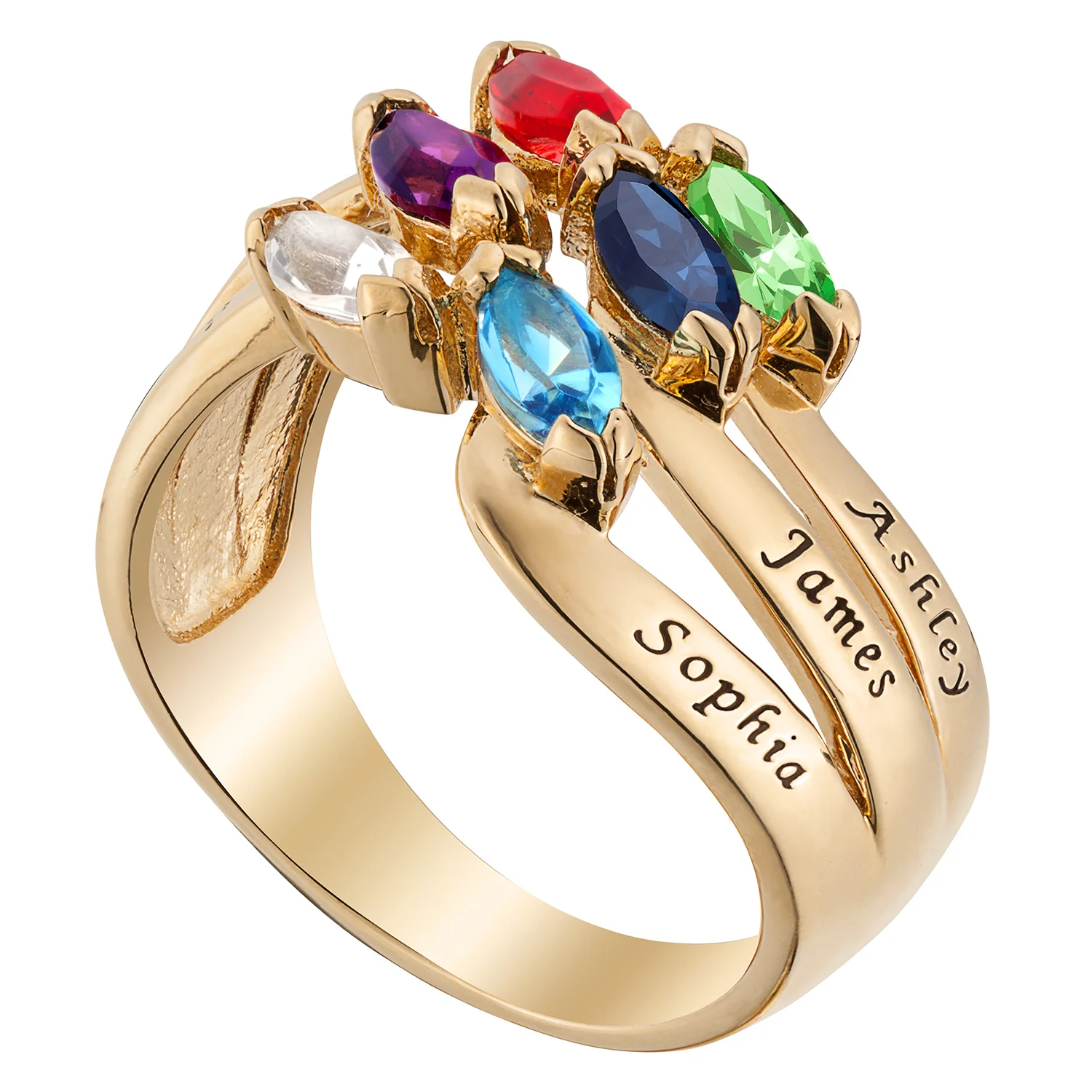 Family Name and Marquise Birthstone Ring - Image 2