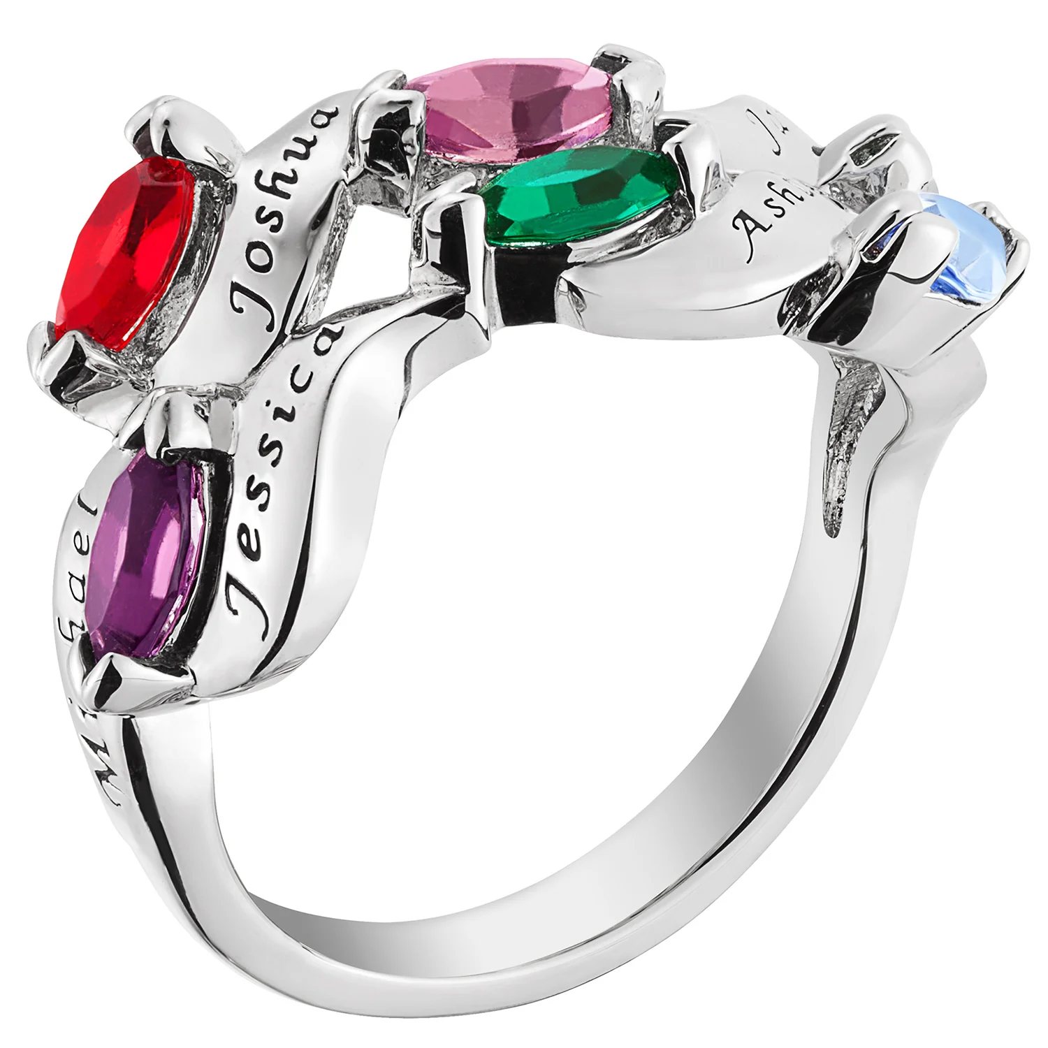 Family Name and Marquise Birthstone Ring - Image 2
