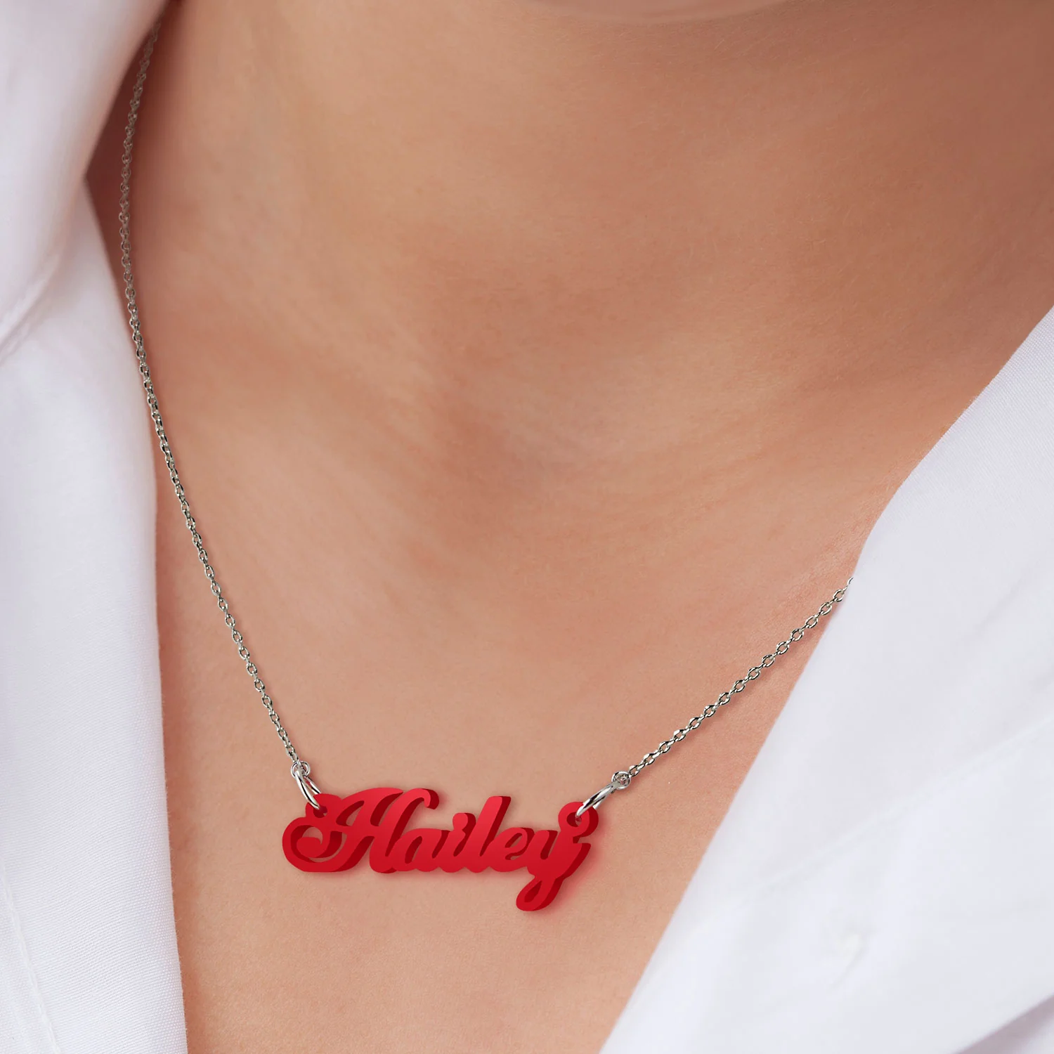 Fancy Script Acrylic Name Necklace - Image 3