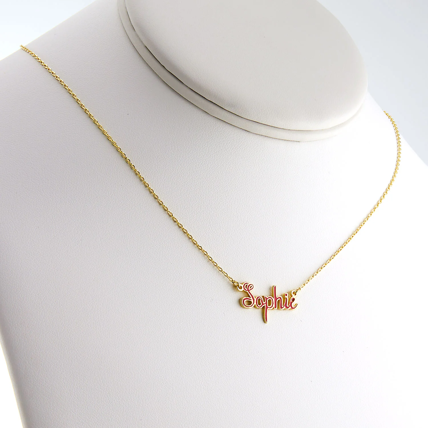Fancy Script Enamel Name Necklace - Image 5
