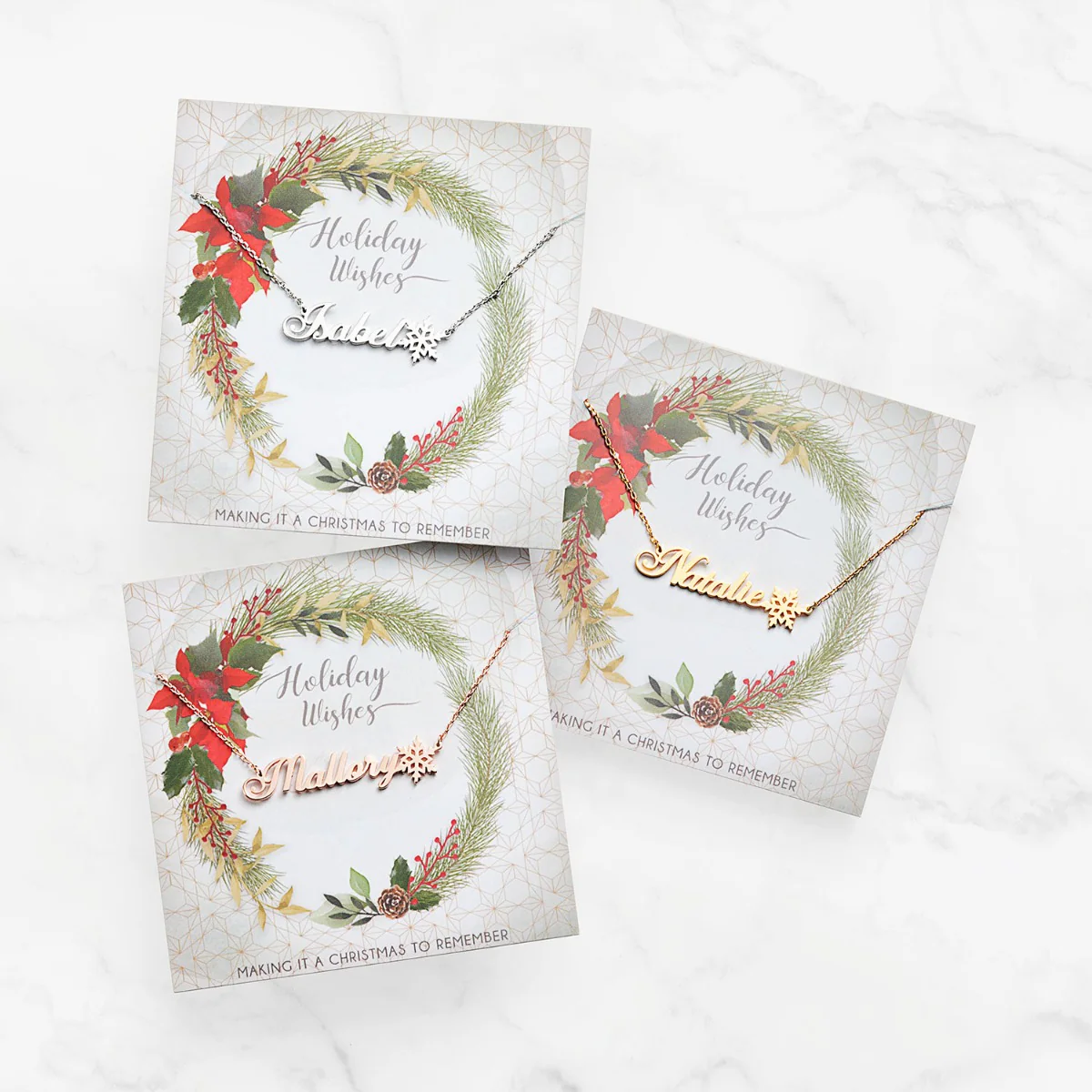 Fancy Script Name with Snowflake Necklace - Image 8