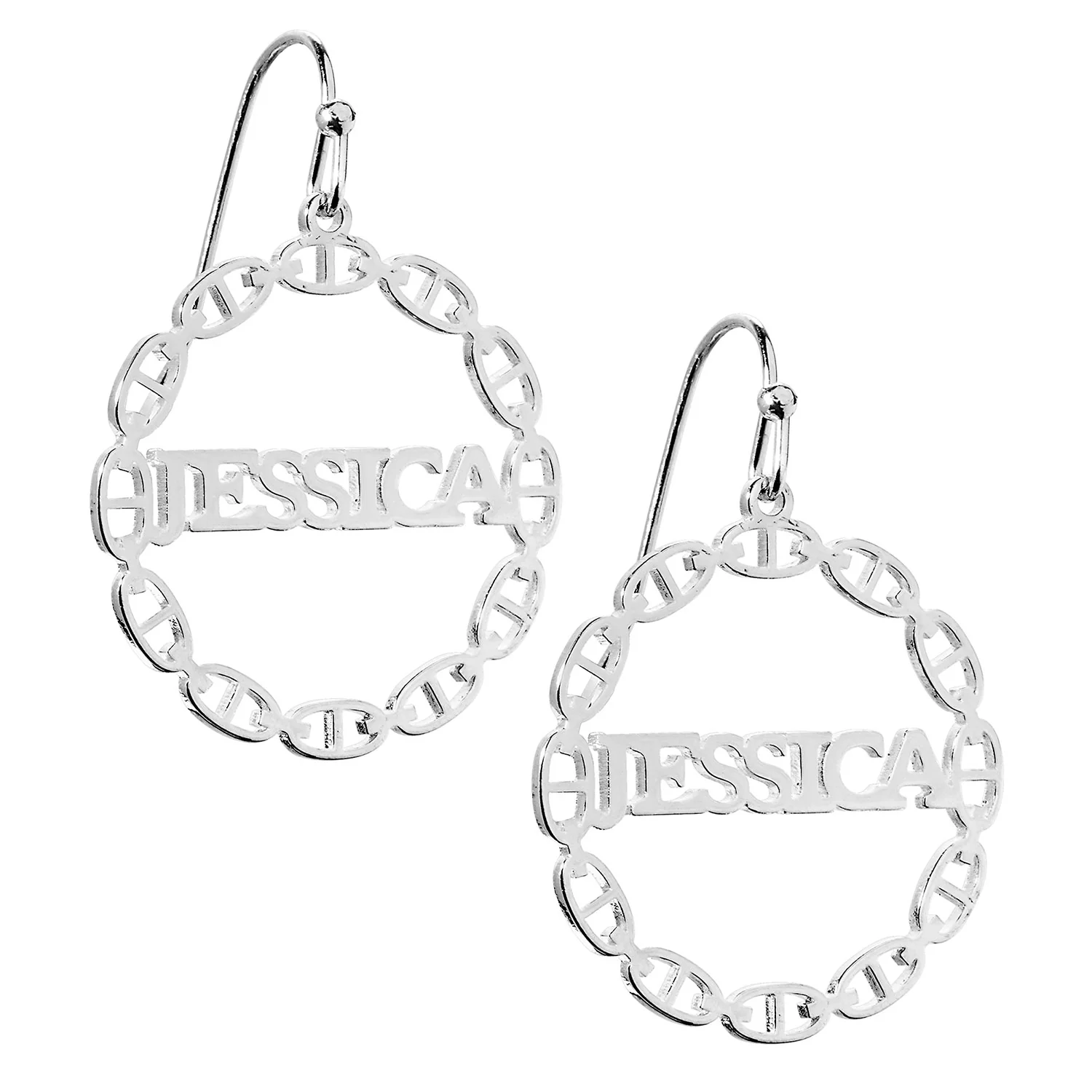 Frozen Mariner Chain Name Drop Earrings - Image 2