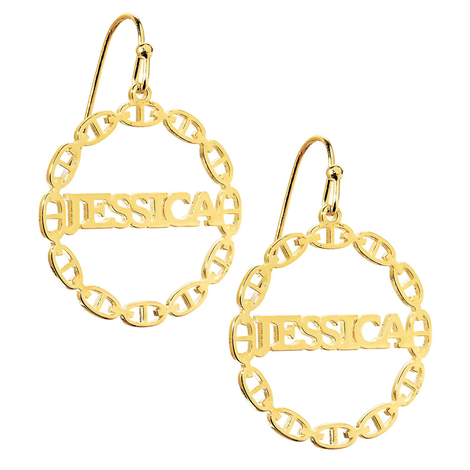 Frozen Mariner Chain Name Drop Earrings - Image 4