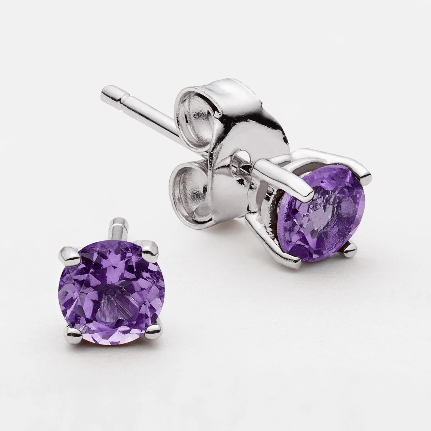 Genuine Amethyst and Diamond Accent 8in Bracelet and Earring Set - Image 4