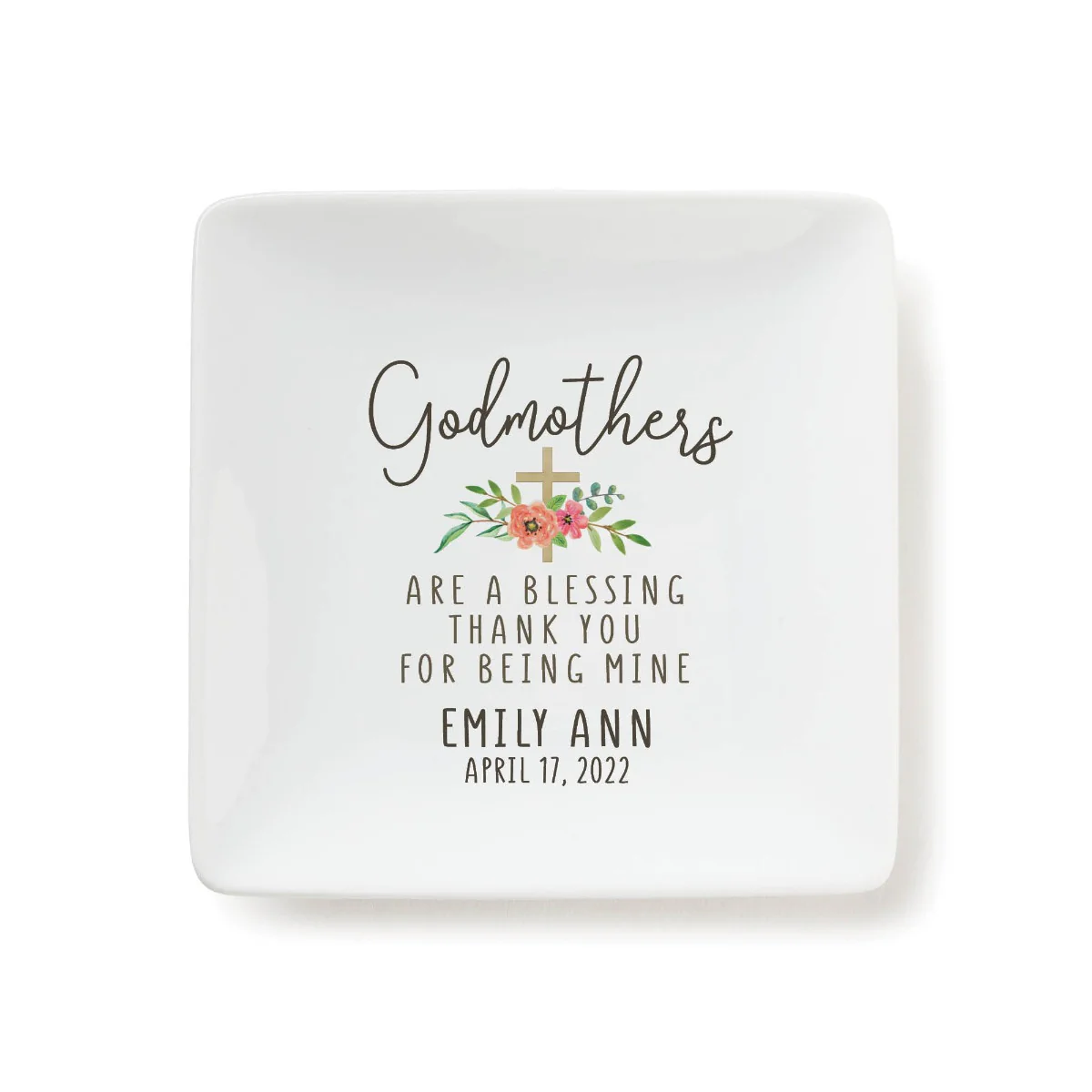 Godmothers Are A Blessing Personalized Square Trinket Dish - Image 2