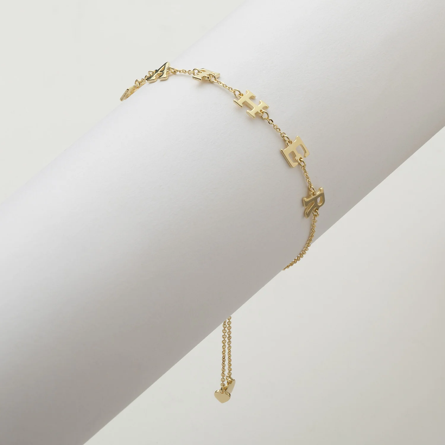 14K Gold over Sterling Adjustable Name Bracelet - Image 3