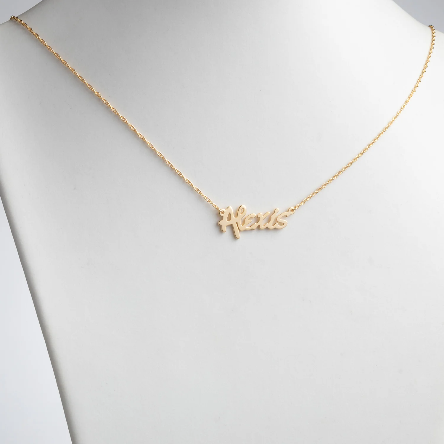 14K Gold over Sterling Bold Name Necklace - Image 2