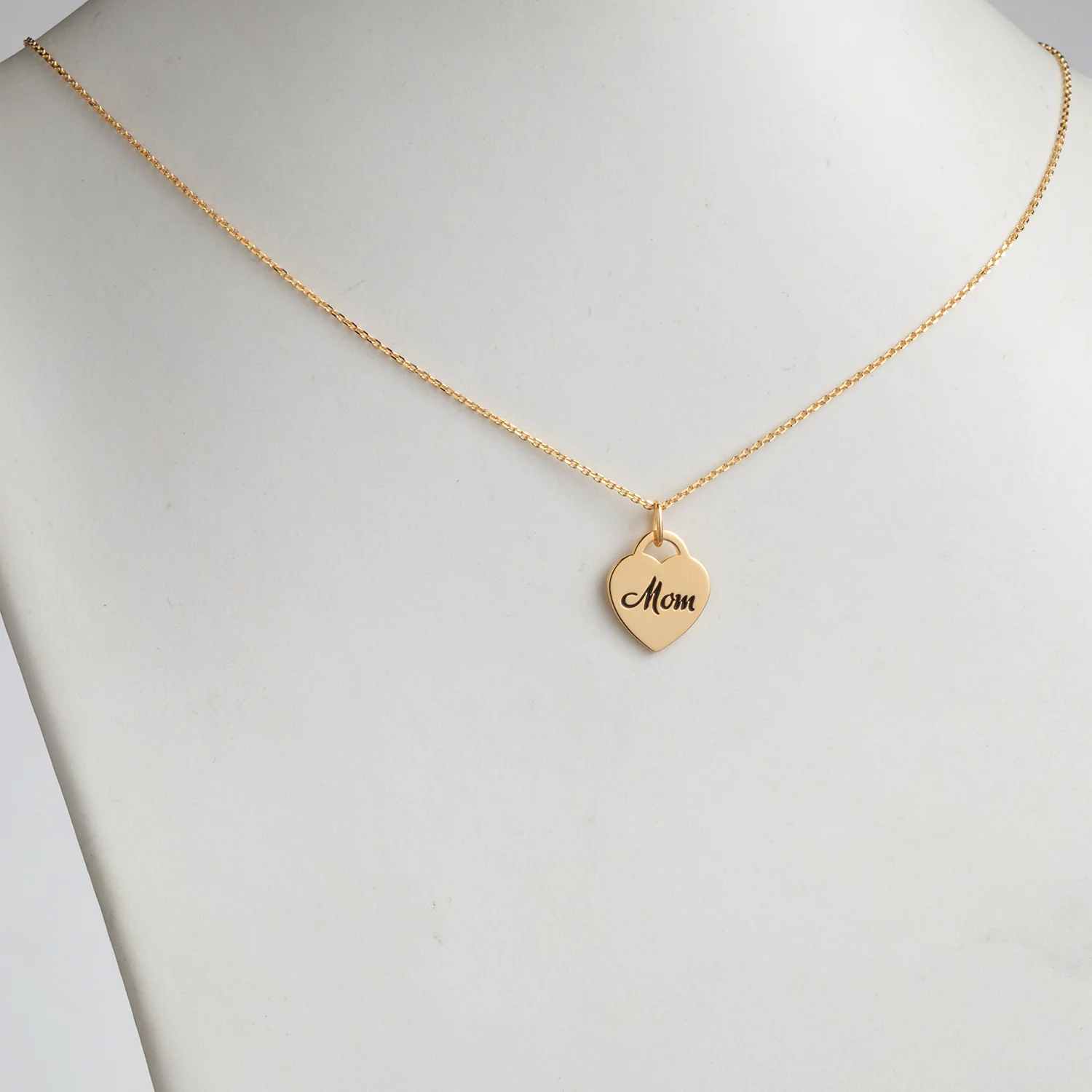 14K Gold over Sterling Engraved Double Heart Necklace - Image 5