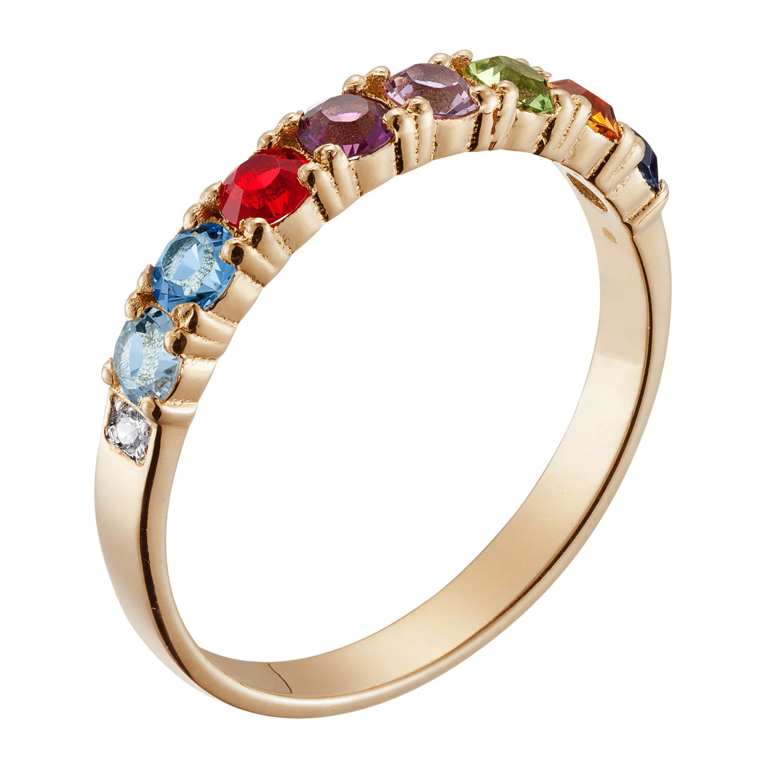 14K Gold over Sterling Family Birthstone Ring - Image 2
