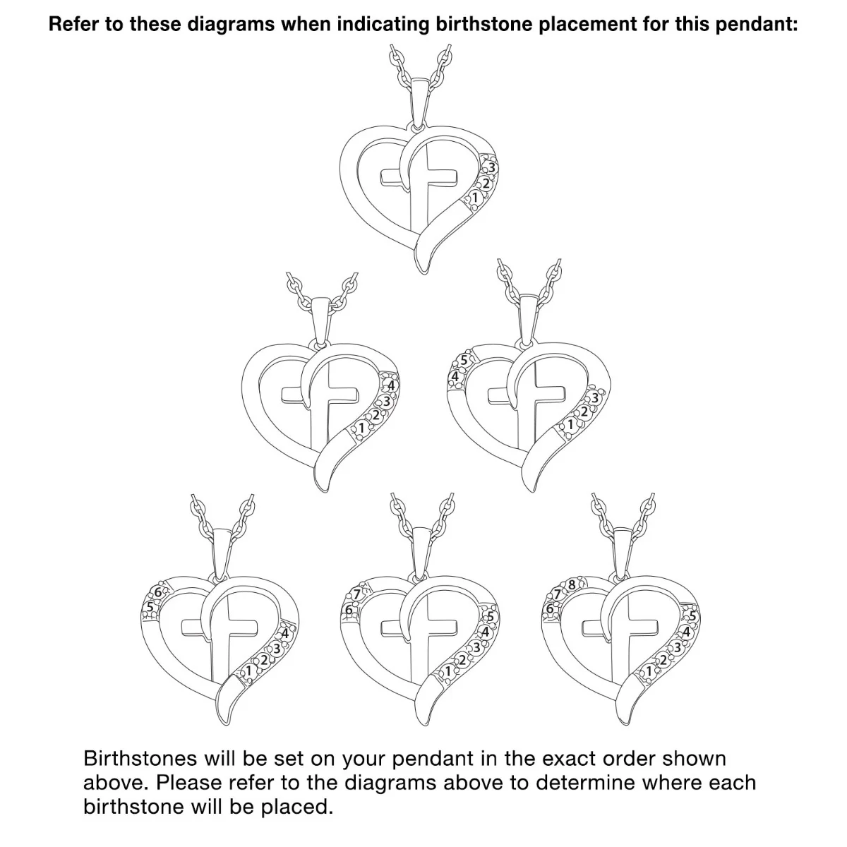 14K Gold over Sterling Family Heart and Cross Birthstone Pendant - Image 9