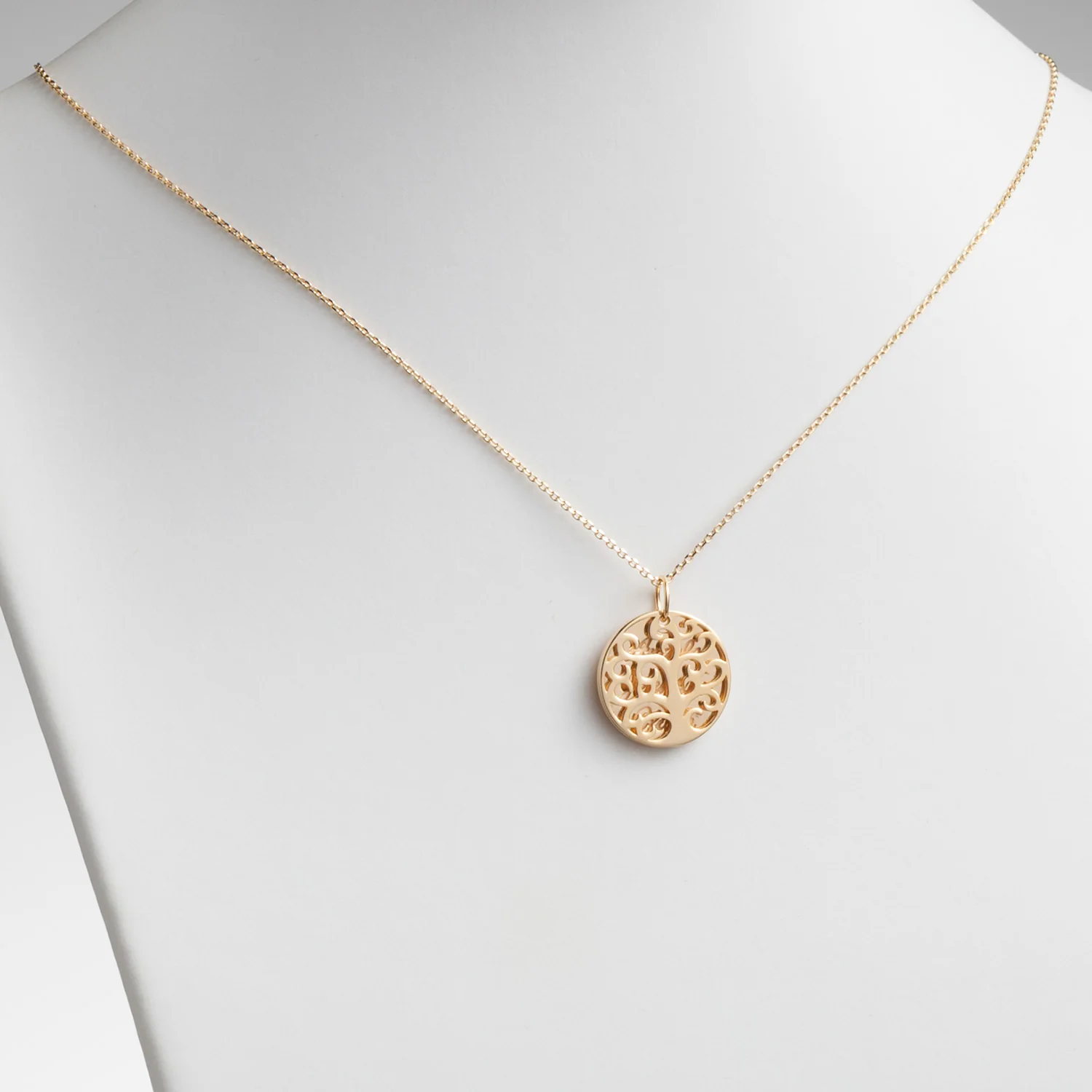 14K Gold over Sterling Family Tree Name Necklace - Image 4