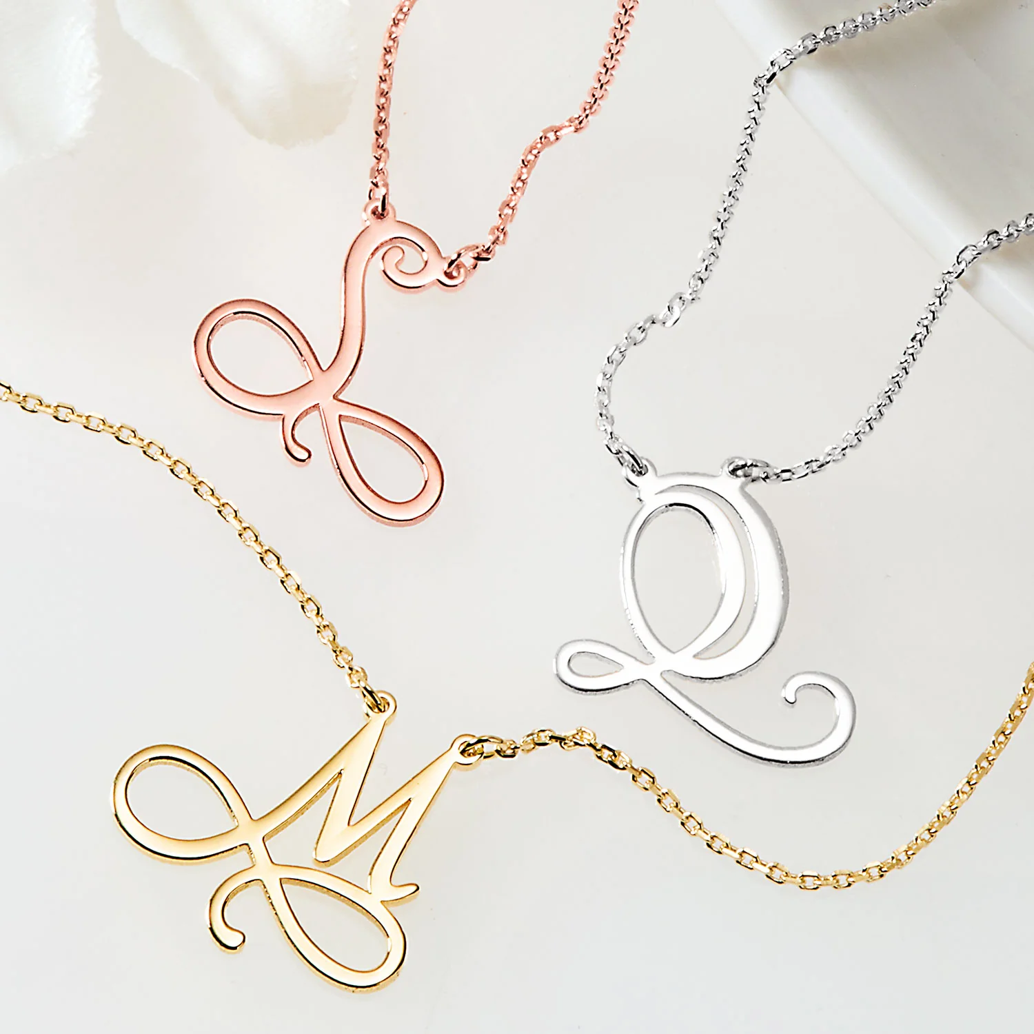 Sterling Silver Infinity Initial Pendant