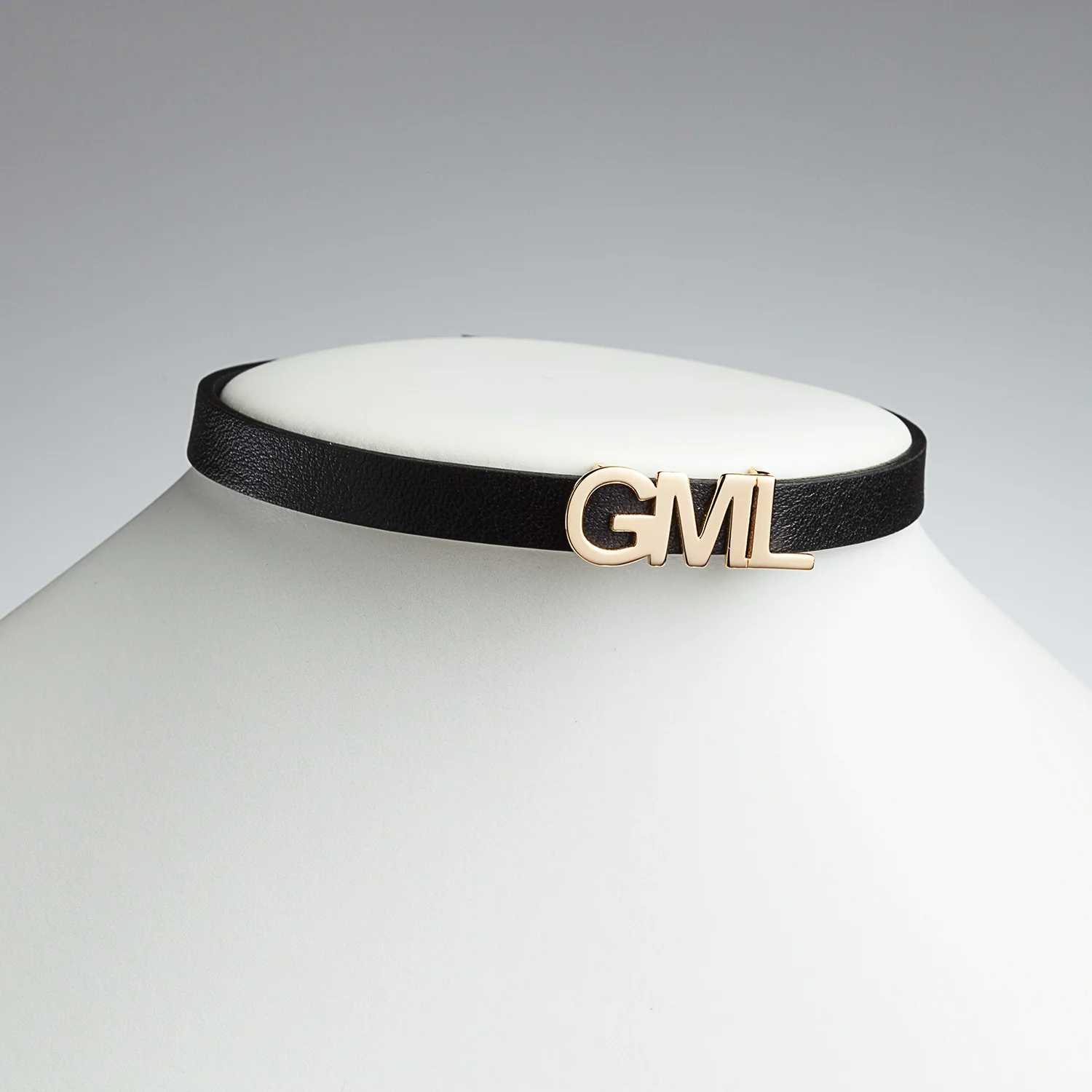 14K Gold over Sterling Initial Leather Wrap Bracelet and Choker - Image 3