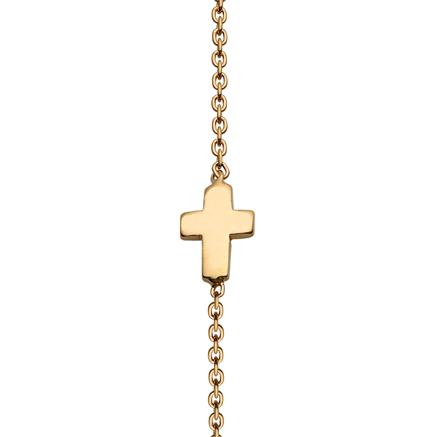 14K Gold over Sterling Mini Name Pendant on 16+2" Cross Chain Necklace - Image 2