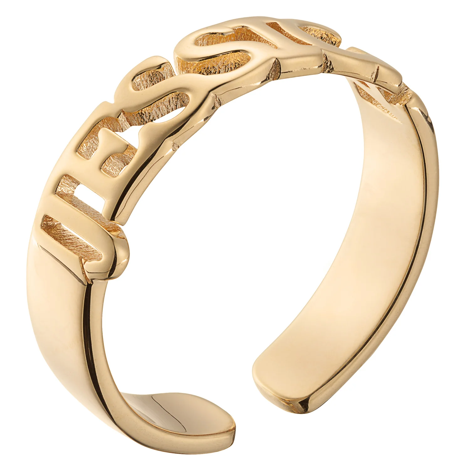 14K Gold over Sterling Name Ring - Image 2