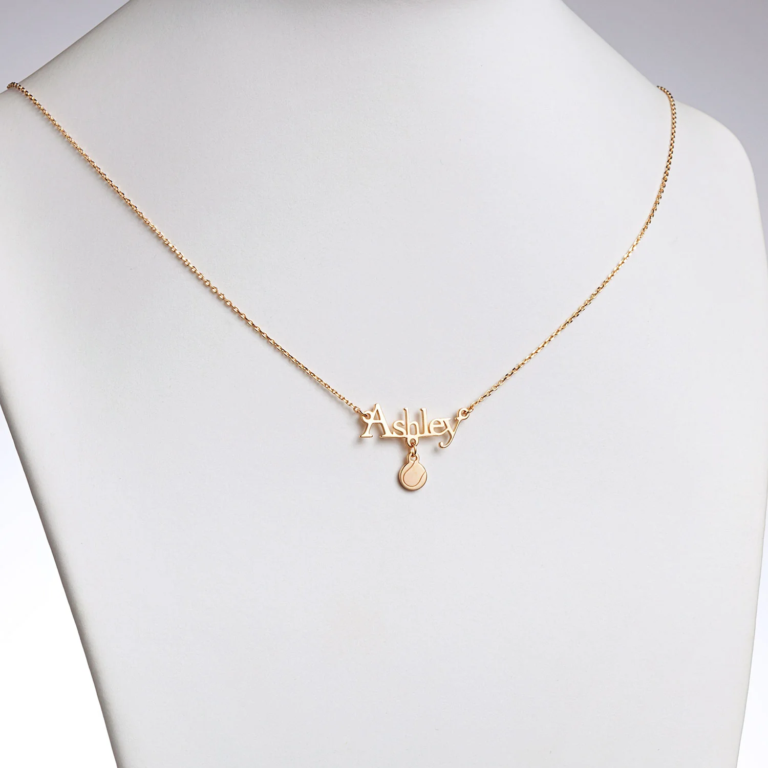 14K Gold over Sterling Name with Tennis Ball Charm Necklace - Image 2