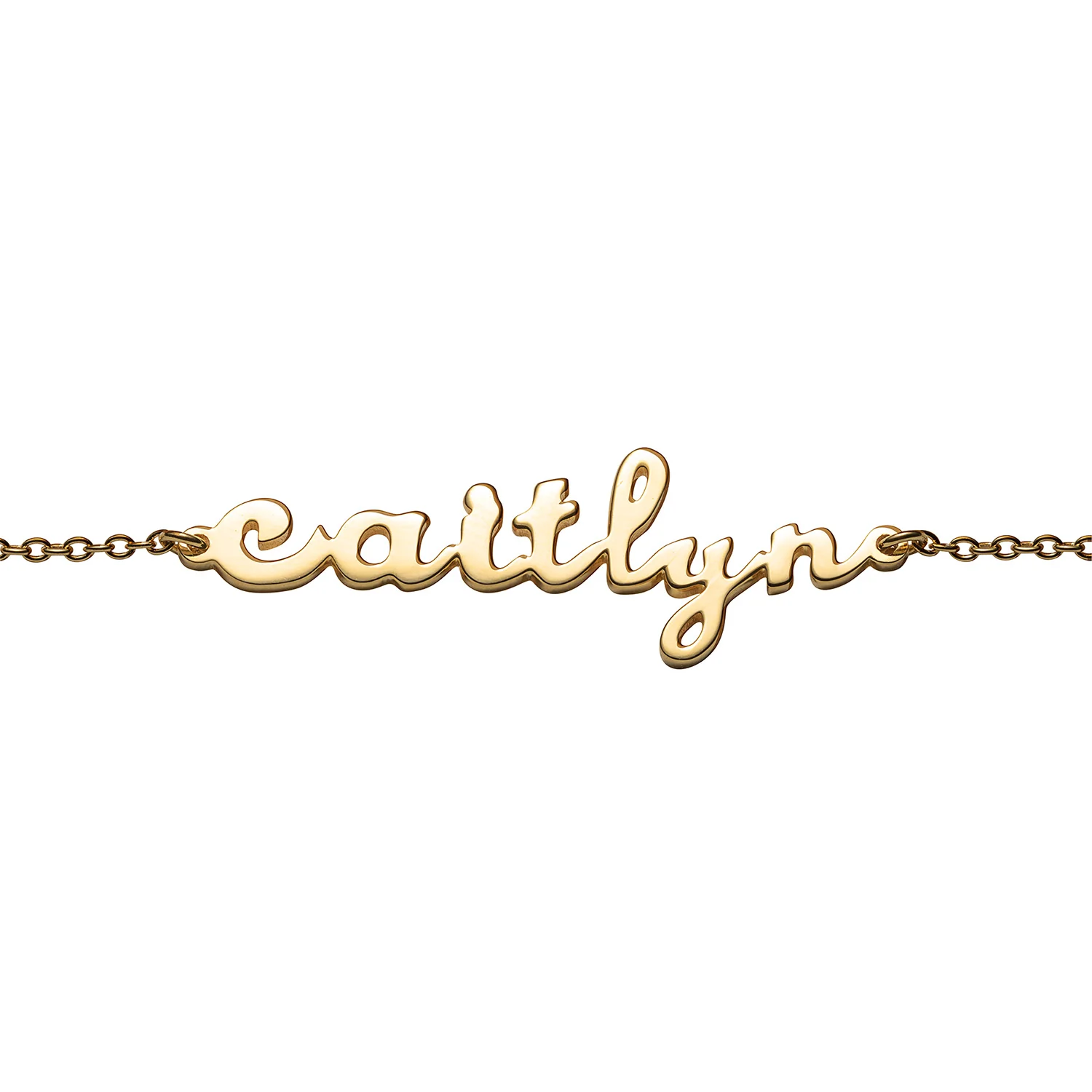 14K Gold over Sterling Personalized Lowercase Script Name Anklet - Image 3