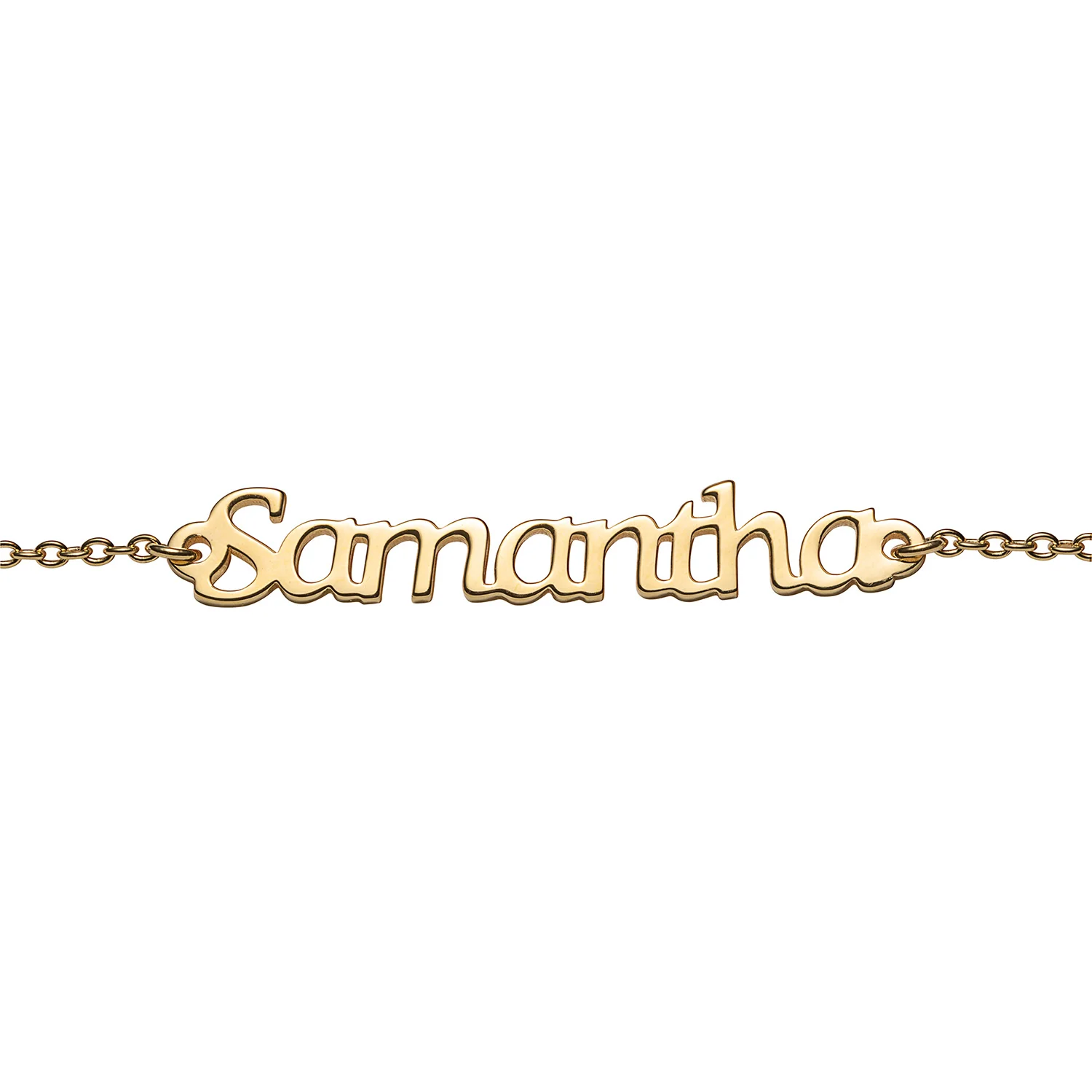 14K Gold over Sterling Personalized Mini Name Anklet - Image 3