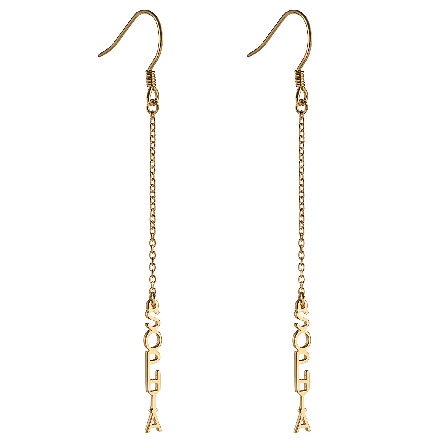 14K Gold over Sterling Personalized Name Dangle Earring