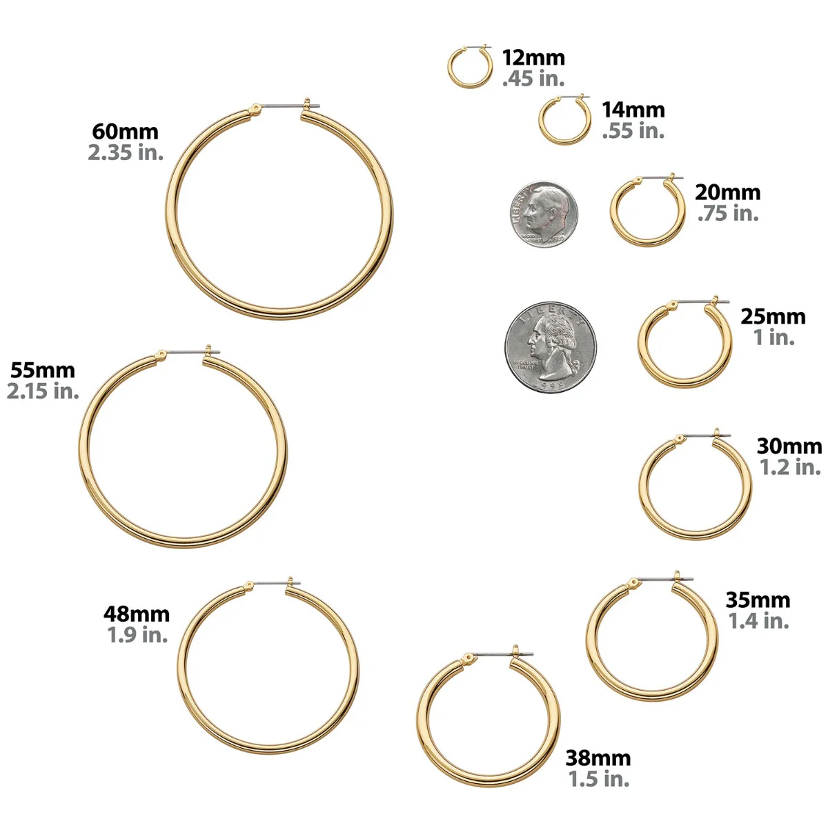 Personalized 14K Gold over Sterling Nameplate Small Post Hoop Earrings - Image 3