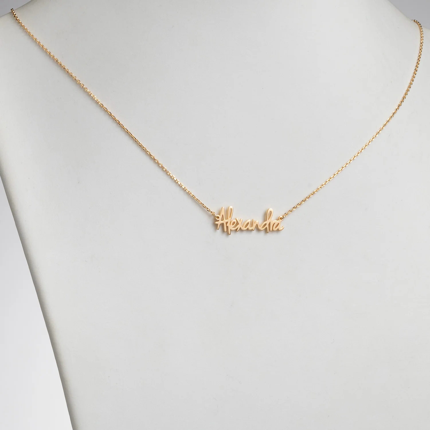 14K Gold over Sterling Petite Posh Script Name Necklace - Image 2