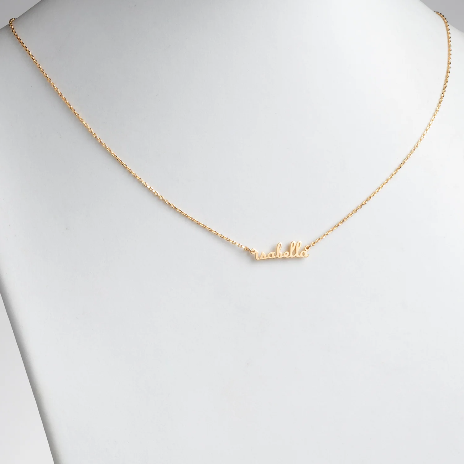 14K Gold over Sterling Petite Script Name Necklace - Image 2