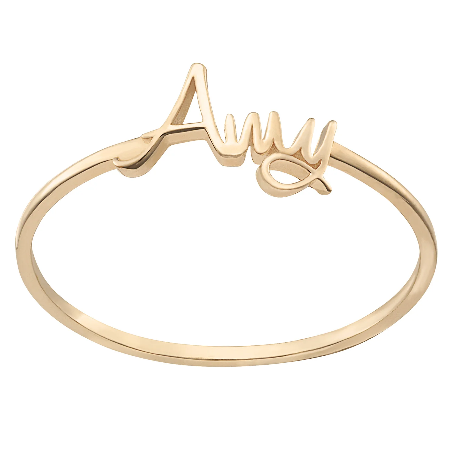 Gold over Sterling Petite Script Name Ring