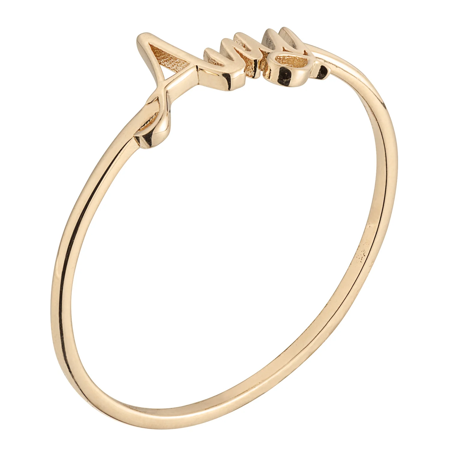 Gold over Sterling Petite Script Name Ring - Image 2