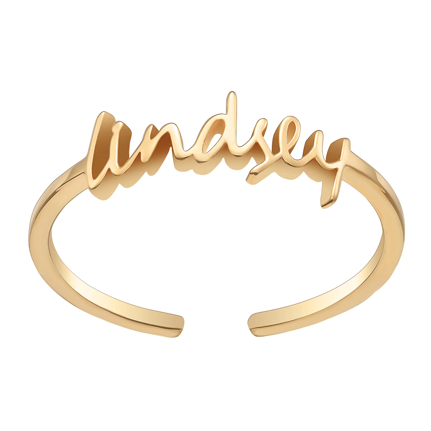 14K Gold over Sterling Petite Script Name Ring