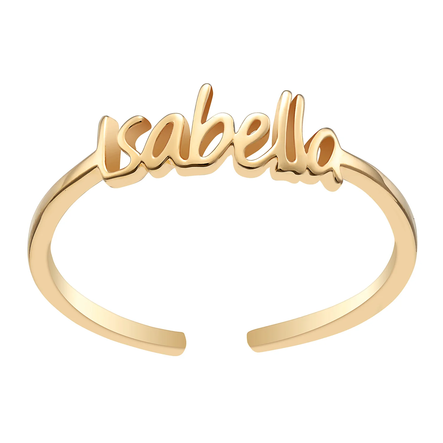 14K Gold over Sterling Petite Script Name Ring