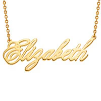 14K Gold over Sterling Script Name Necklace