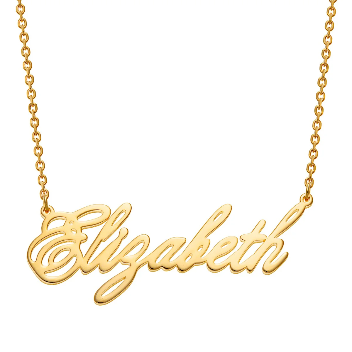 14K Gold over Sterling Script Name Necklace - Image 2