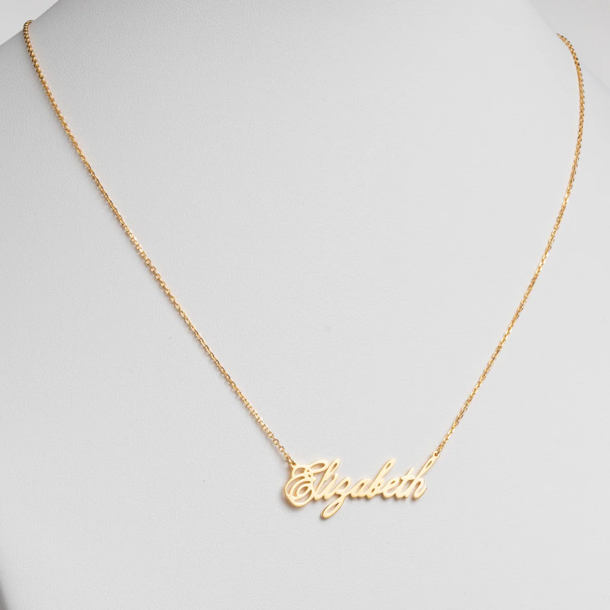 14K Gold over Sterling Script Name Necklace - Image 3