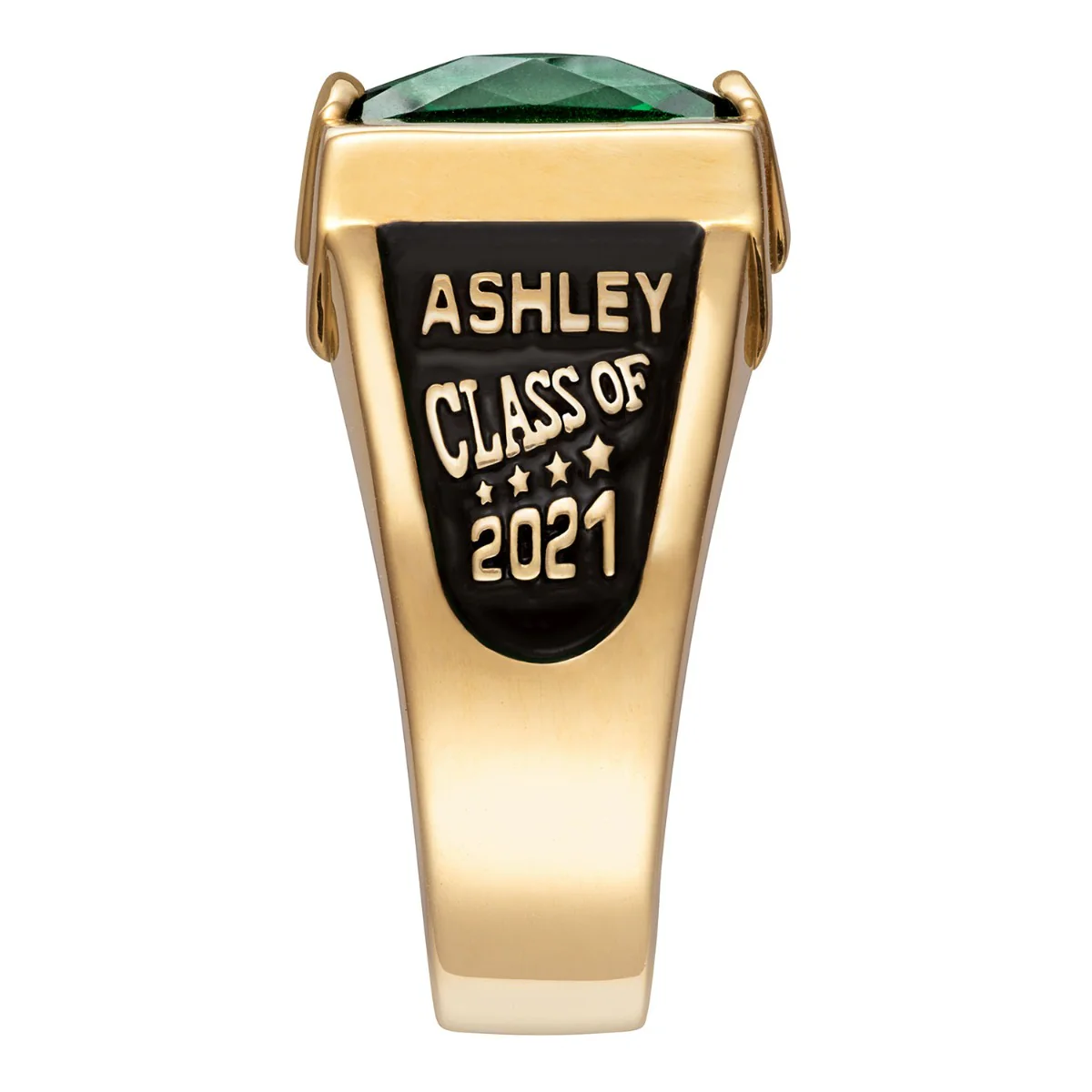14K Gold over Sterling Traditional Deco Stone Ladies Class Ring - Image 3