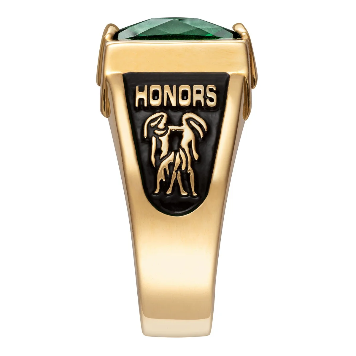 14K Gold over Sterling Traditional Deco Stone Ladies Class Ring - Image 4