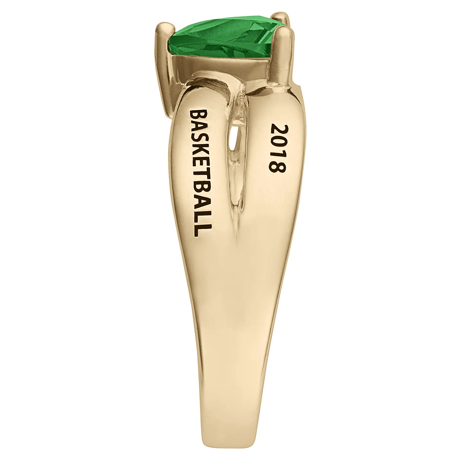14K Gold over Sterling Trillion-cut Birthstone Class Ring - Image 4