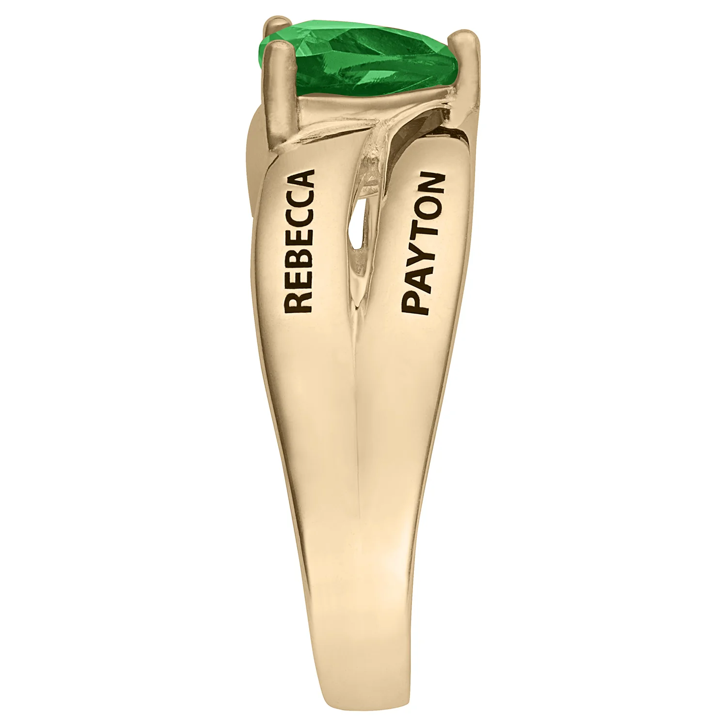 14K Gold over Sterling Trillion-cut Birthstone Class Ring - Image 5