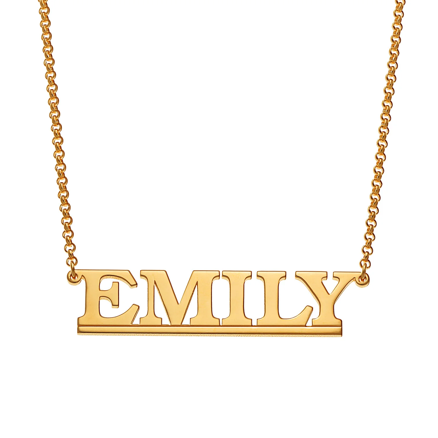 14K Gold over Sterling Uppercase Name Necklace