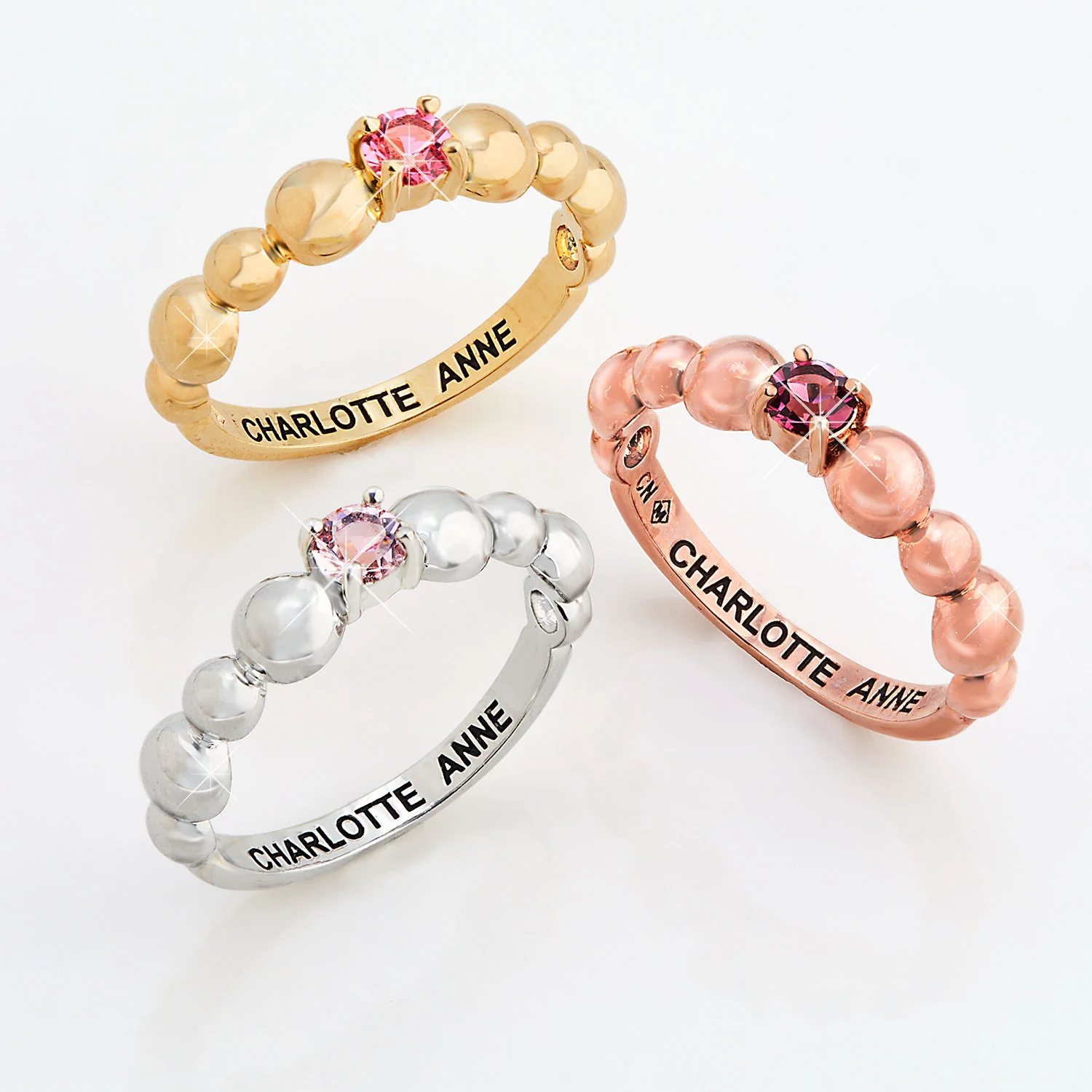 Gold Plated Birthstone Bubble Ring - Image 3